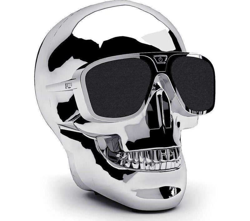 Skull Head Shape Portable Wireless Bluetooth Speaker - Silver Sim Free cheap