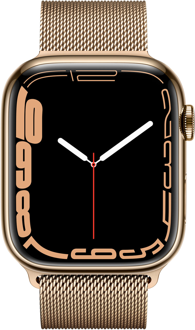 Apple Watch Series 7 45mm Stainless Steel Strap + Case Gold Refurbished Pristine