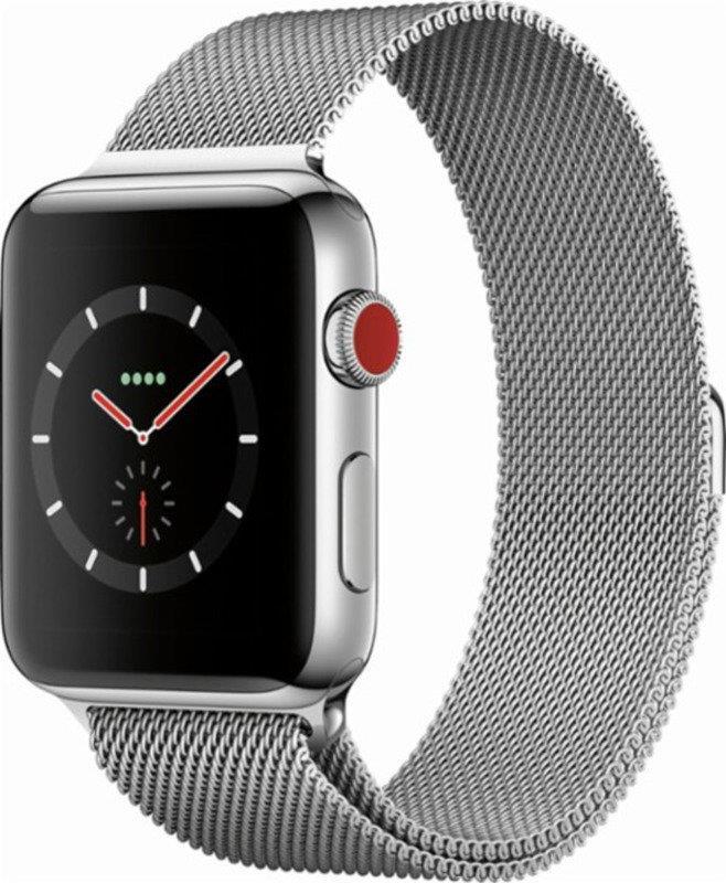Apple Watch Series 3 GPS + Cellular 38mm Stainless Steel Silver Refurbished Excellent