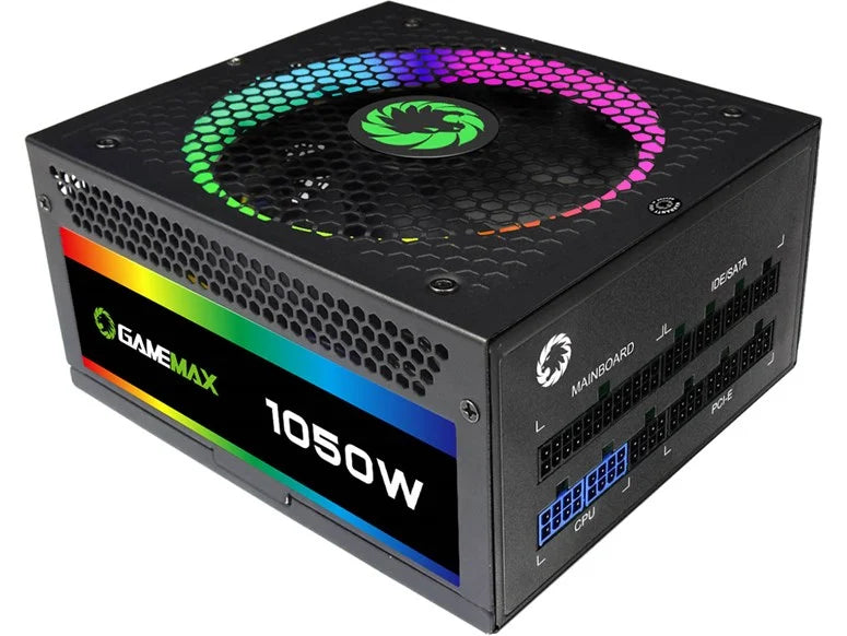 GameMax RGB 1050W Modular Power Supply 80 Plus Gold Handtec