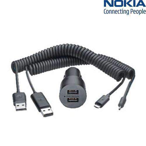 Nokia DC-20 Dual MicroUSB Car Charger - Black Sim Free cheap