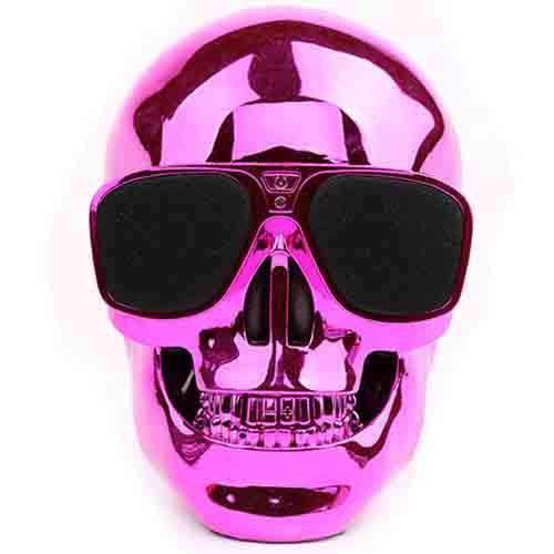 Skull Head Shape Portable Wireless Bluetooth Speaker - Pink Sim Free cheap